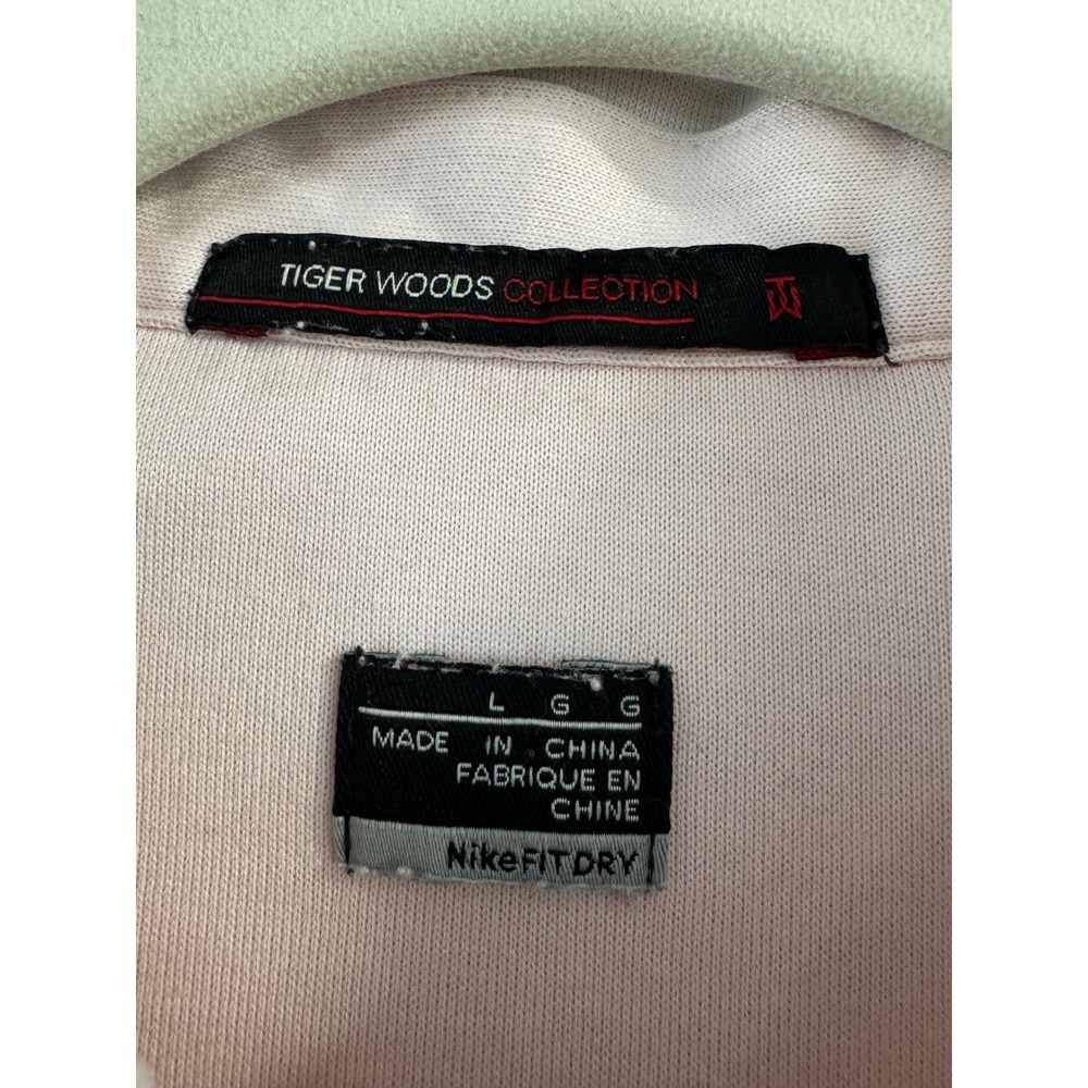 Nike Dri-FIT Tiger Woods Collection Polo Shirt Mens Large Pink Stripe Golf - Picture 6 of 9